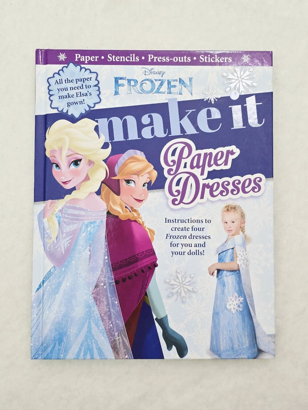Disney Frozen DIY Paper Dress Craft Book with Stencils & Stickers Elsa and Anna
